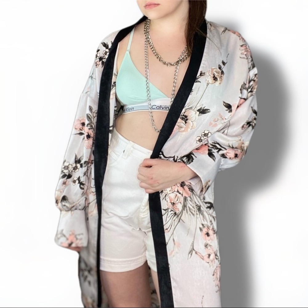 Mod Ref Floral Boho Long Duster Jacket/Robe Size S/M